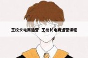王校长电商运营  王校长电商运营课程