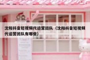 沈阳抖音短视频代运营团队（沈阳抖音短视频代运营团队有哪些）