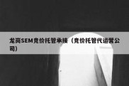 龙岗SEM竞价托管承接（竞价托管代运营公司）