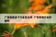广告投放这个行业怎么样  广告投放行业好做吗