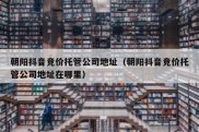 朝阳抖音竞价托管公司地址（朝阳抖音竞价托管公司地址在哪里）