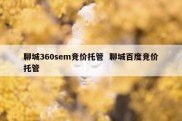 聊城360sem竞价托管  聊城百度竞价托管