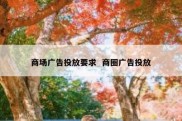 商场广告投放要求  商圈广告投放