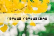 广告平台运营  广告平台运营工作内容