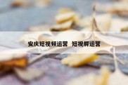 安庆短视频运营  短视屏运营