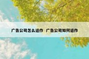 广告公司怎么运作  广告公司如何运作