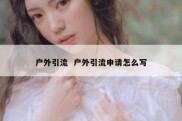 户外引流  户外引流申请怎么写