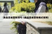 商业思维营销技巧（商业思维营销模式视频）