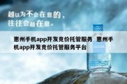 惠州手机app开发竞价托管服务  惠州手机app开发竞价托管服务平台