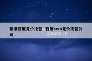 精准百度竞价托管  百度sem竞价托管公司