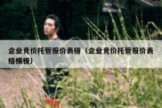 企业竞价托管报价表格（企业竞价托管报价表格模板）