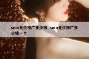 sem竞价推广多少钱  sem竞价推广多少钱一个