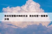 竞价托管魏大帅的方法  竞价托管一般要多少钱