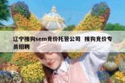 辽宁搜狗sem竞价托管公司  搜狗竞价专员招聘