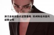 浙江企业抖音代运营基地  杭州知名抖音代运营公司
