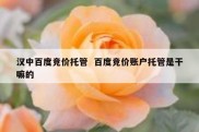 汉中百度竞价托管  百度竞价账户托管是干嘛的