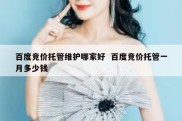 百度竞价托管维护哪家好  百度竞价托管一月多少钱