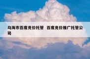 乌海市百度竞价托管  百度竞价推广托管公司