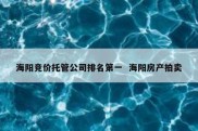 海阳竞价托管公司排名第一  海阳房产拍卖