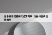 辽宁抖音短视频代运营团队  沈阳抖音代运营团队