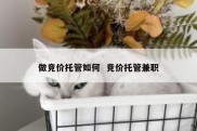 做竞价托管如何  竞价托管兼职