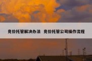 竞价托管解决办法  竞价托管公司操作流程