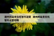 潮州网站竞价托管代运营  潮州网站竞价托管代运营招聘