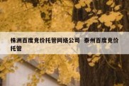 株洲百度竞价托管网络公司  泰州百度竞价托管