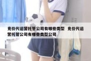 竞价代运营托管公司有哪些类型  竞价代运营托管公司有哪些类型公司