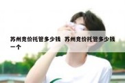 苏州竞价托管多少钱  苏州竞价托管多少钱一个