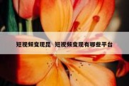 短视频变现昆  短视频变现有哪些平台