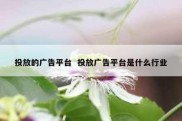 投放的广告平台  投放广告平台是什么行业