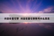 抖音巨量引擎  抖音巨量引擎账号什么意思