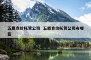 五原竞价托管公司  五原竞价托管公司有哪些