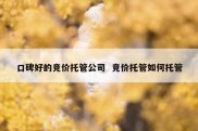 口碑好的竞价托管公司  竞价托管如何托管
