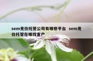 sem竞价托管公司有哪些平台  sem竞价托管在哪找客户