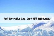 竞价账户托管怎么选（竞价托管是什么意思）