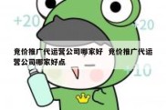 竞价推广代运营公司哪家好  竞价推广代运营公司哪家好点