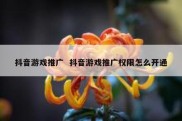 抖音游戏推广  抖音游戏推广权限怎么开通