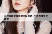 云浮百度竞价托管团队电话  广州百度竞价托管