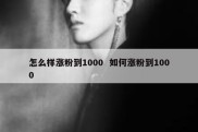 怎么样涨粉到1000  如何涨粉到1000