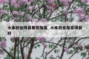 小本创业项目餐饮加盟  小本创业加盟项目好