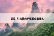 引流  引流管的护理要点是什么