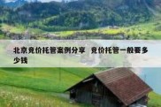 北京竞价托管案例分享  竞价托管一般要多少钱