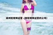 湖州短视频运营（做短视频运营的公司）