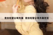 竞价托管公司方案  竞价托管公司方案范文