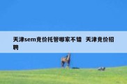 天津sem竞价托管哪家不错  天津竞价招聘