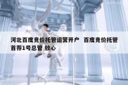 河北百度竞价托管运营开户  百度竞价托管首荐1号总管 放心