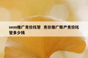 sem推广竞价托管  竞价推广账户竞价托管多少钱