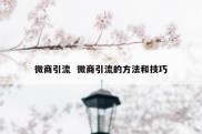 微商引流  微商引流的方法和技巧